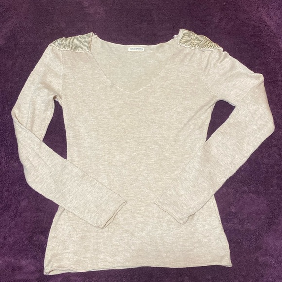 Vintage Dressing Cream Long Sleeve Top-Size Small/Medium - Picture 1 of 4